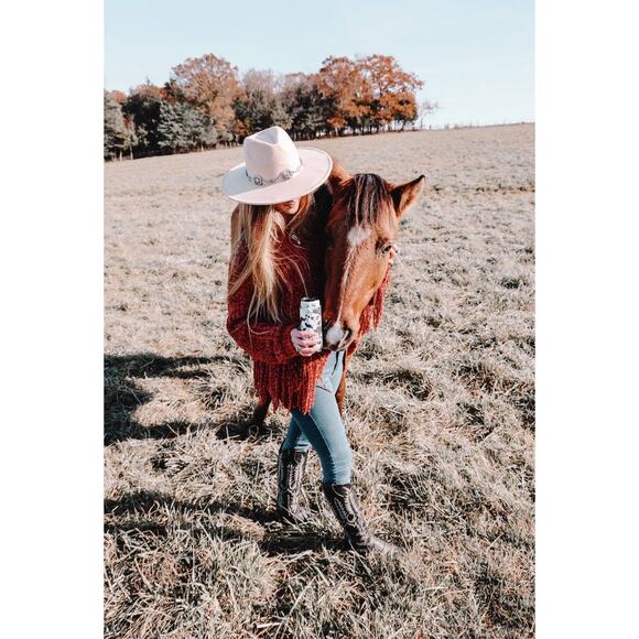Mooving On Brown Cowhide Print Tall Coozie 2-Pack - Picture 3 of 6